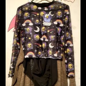 Killstar Rainbow Skeletor Gothic Top Hot Topic Dollskill Widow Blackcraft Cult